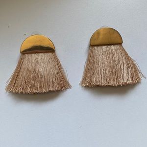 Gold fringe geometric earrings